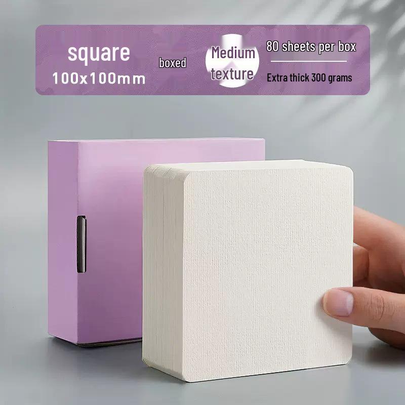 

Юаньхао 300 г Квадратная акварельная открытка: Круглая, Расписанная вручную, Грубая текстура Древесная масса, Чистая закладка