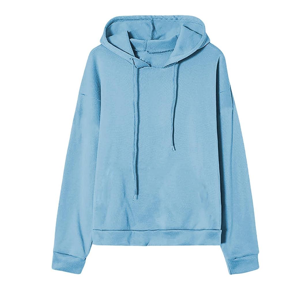 Women's Fashionable Long-sleeved Pullover And Solid-color Hooded Sweatshirt