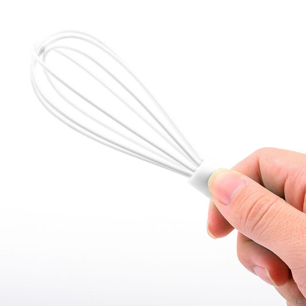Egg Beater Utensil Non Scratch Tool Wire Whisk Silicone for Beating Frothing Blending