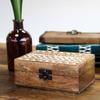 Wooden Box Whitewashed Slavic Design 15x10x6 cm