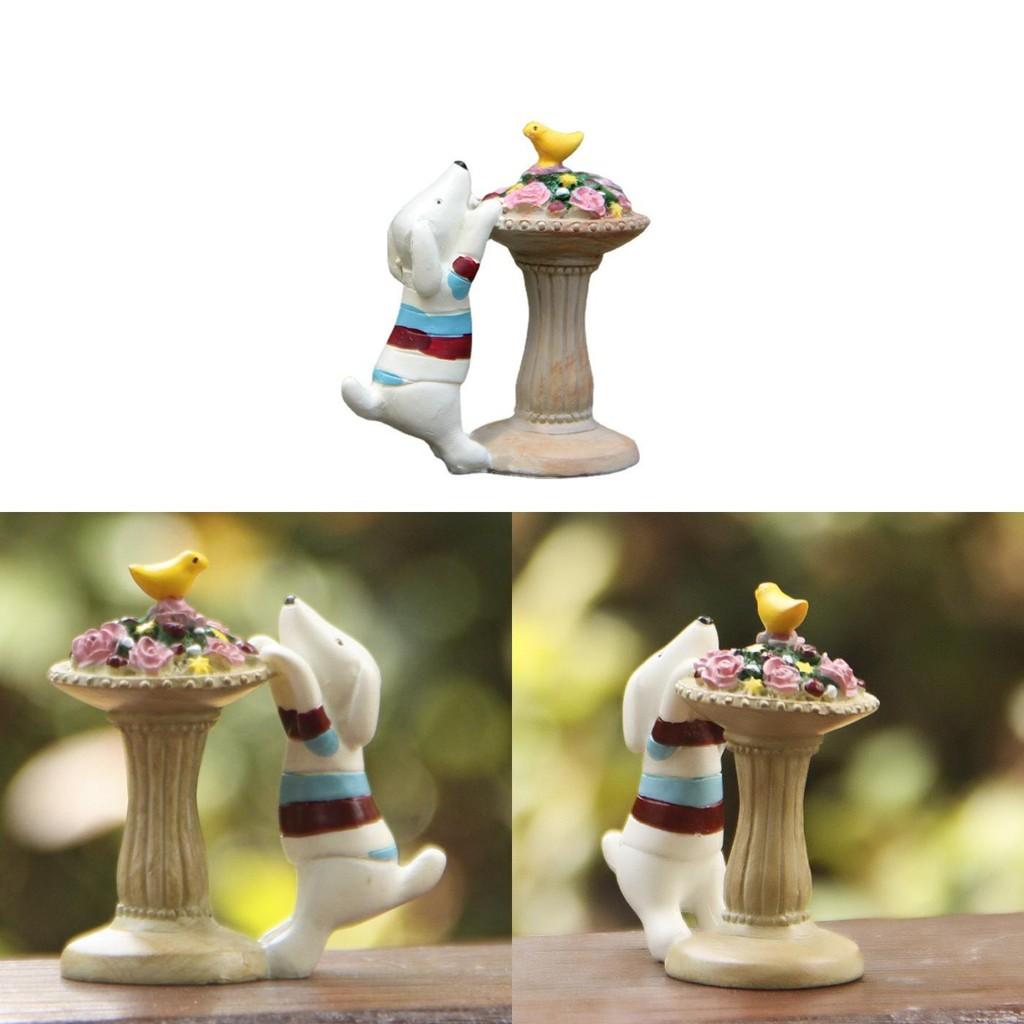 Cartoon Resin Dog Miniature Garden Ornament Creative Craft For Gift Home Use