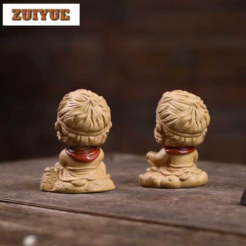 Yixing Zisha King Sun Wukong Monkey Incense Holder Tea Pet Handmade Tea Sculpture Tea Figurine Play Toys Tea Statue Ornaments