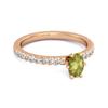 Peridot Oval Solitaire Ring -925 Sterling Silver Rose Gold Vermeil