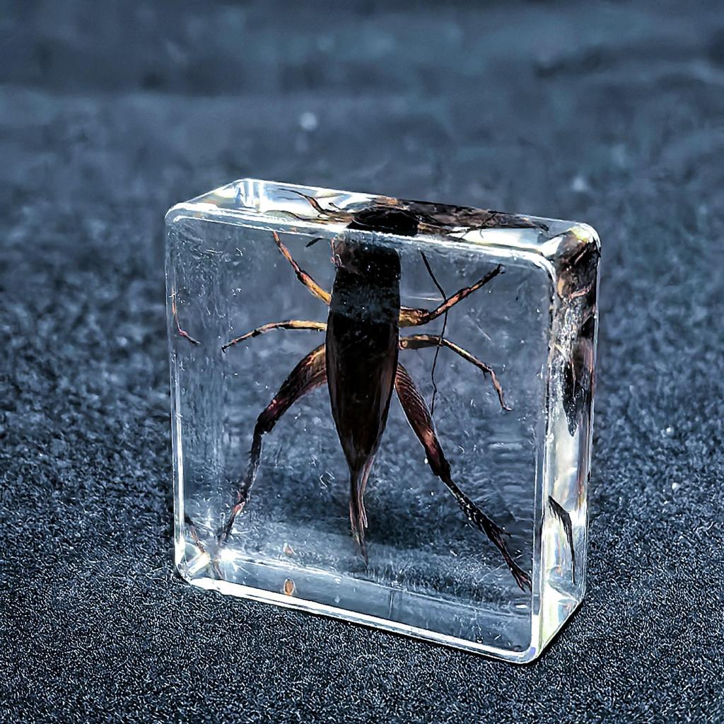 Conjunto de Espécimes de Insetos em Âmbar Artificial: Formiga, Abelha, Besouro, Cigarra, Escorpião, Grilo - Brinquedos de Aprendizagem para Crianças Pequenas e Ensino de Biologia para Ensino Fundamental