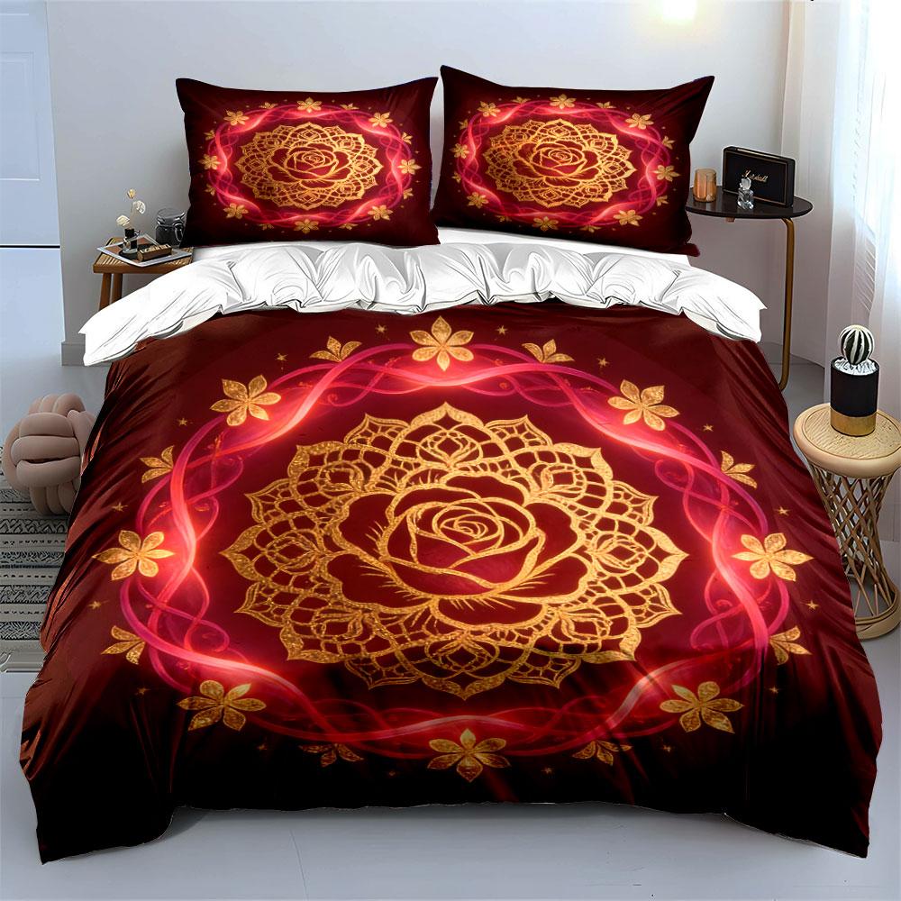 Luxury Floral Decorative Set Soft Comfortable Duvet Cover Bedding Set Included 1*Duvet Cover & 2*Pillowcases, Gift
