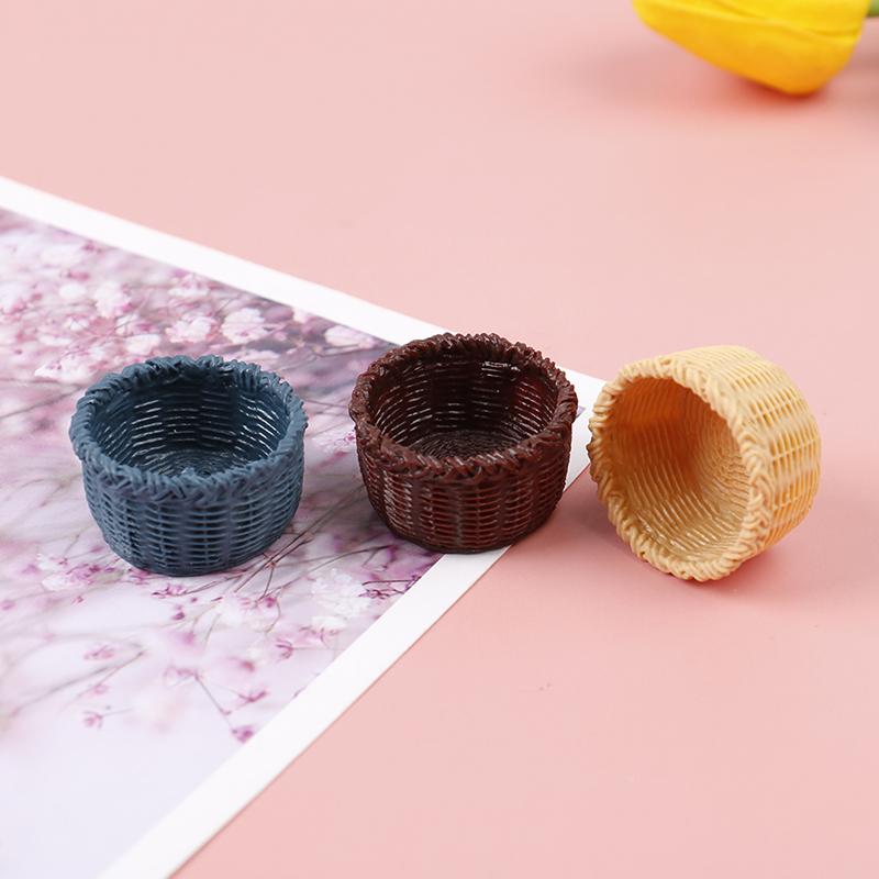 1:12 Dollhouse Miniature Resin Mini Storage Basket Model Decor Accessories
