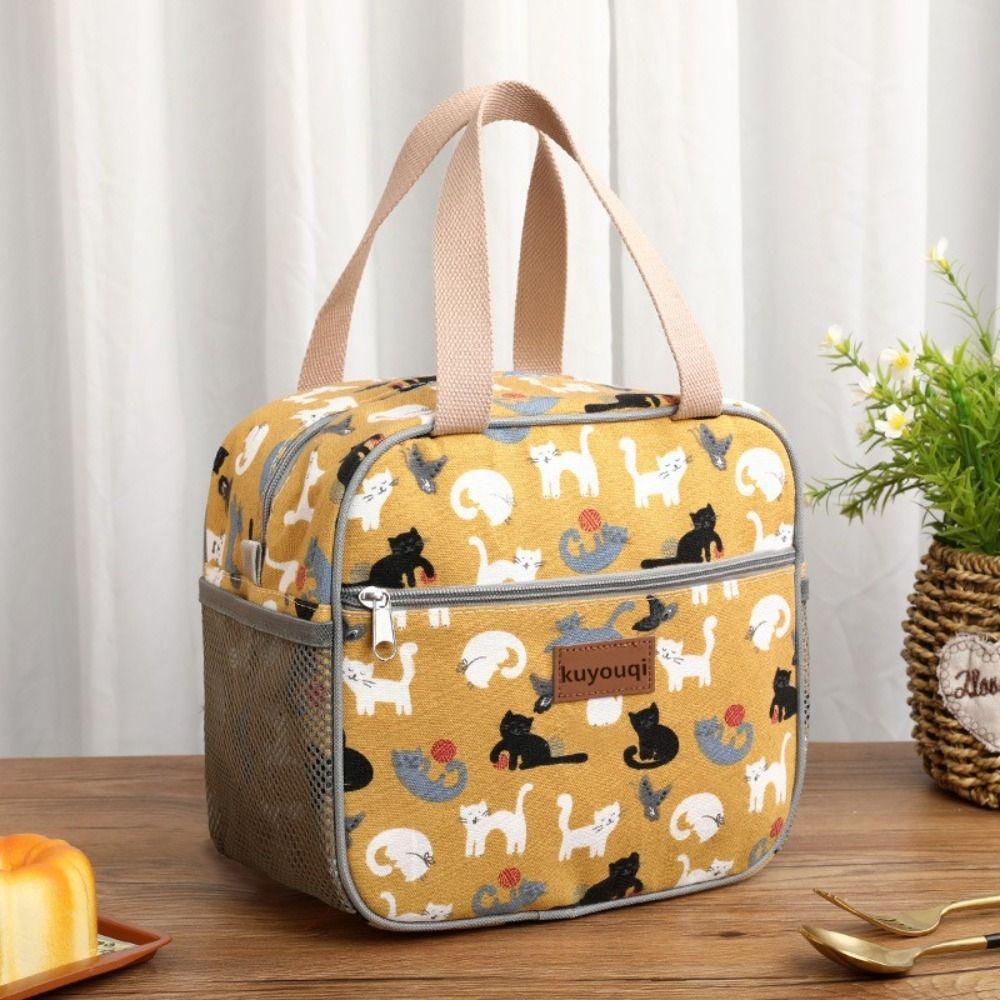 Fashion Handbag Lunch Bag Large Capacity Thermal Waterproof Insulated Bag Kawaii Cute Thickened Thermal Insulation Bag Women