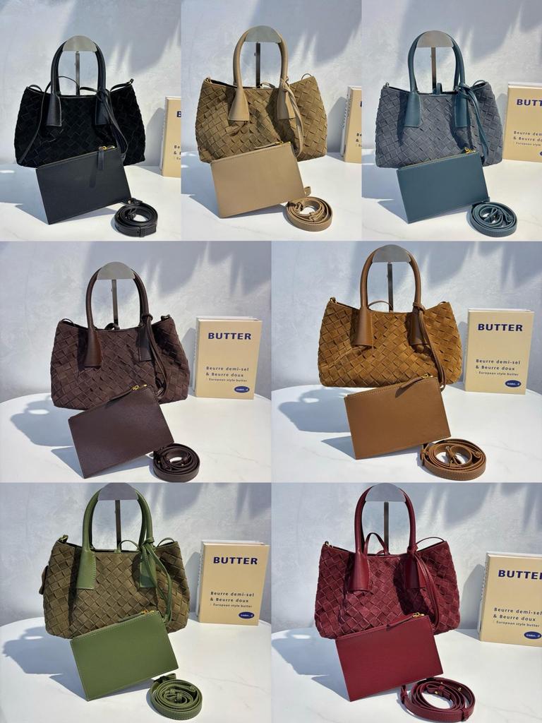 Herfst Retro Suède Geweven Tote: Veelzijdige Crossbody & Schoudertas