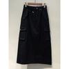Elastic High Waisted Loose Slip Skirt Elastic High Waist Loose Split Skirt