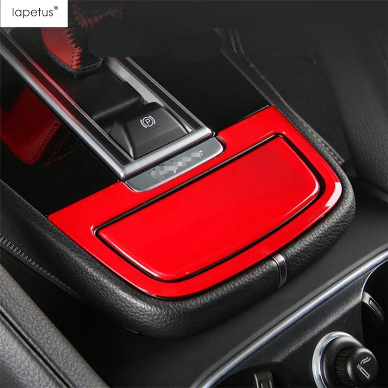 Tête de Levier de Vitesse Rouge / Leve-vitre / Porte-gobelet / Bande de Couverture d'Écran de Tableau de Bord Accessoires de Garniture Pour Porsche Cayenne 2018 -