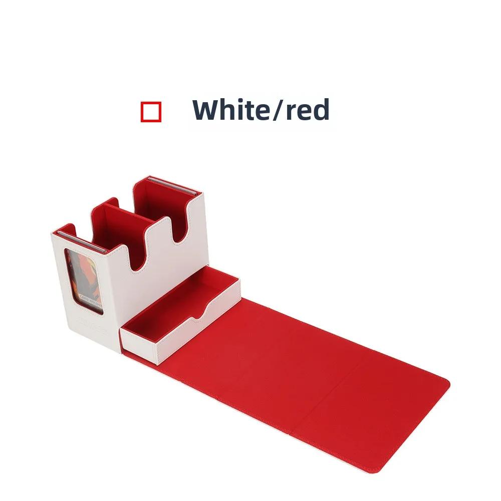 3in1 Deck Box Sports Card Storage Box Fits 200+ Single Sleeved Card Deck Case for MTG TCG CCG Cards with 4 Dividers 2 Toploaders