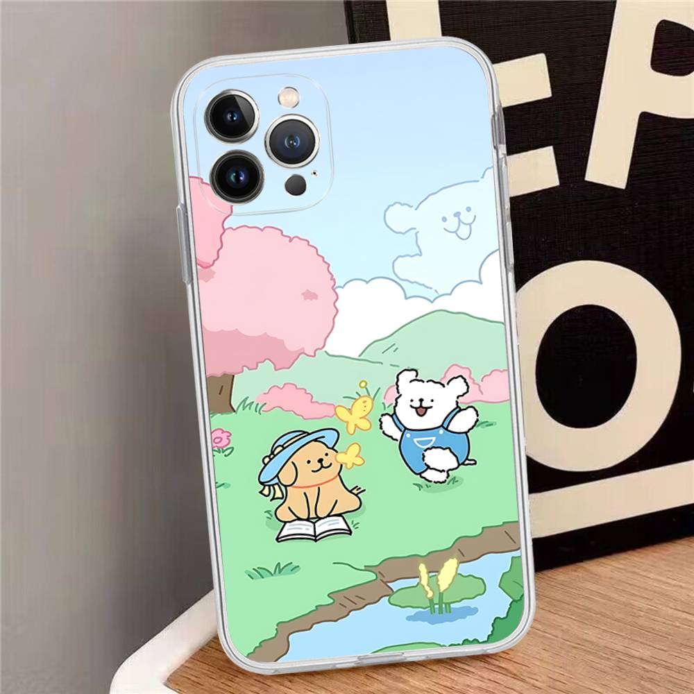 Line CARTOON P-PuppyS Phone Case For IPhone 16 15 14 11 12 13 Mini Pro XS Max Cover 6 7 8 Plus X Funda Shell
