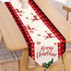 Christmas Table Runner Red Black Buffalo Plaid Reindeer Snowflake Print Merry Christmas Table Runner For Dining Table Holiday Party Home Xmas Decor