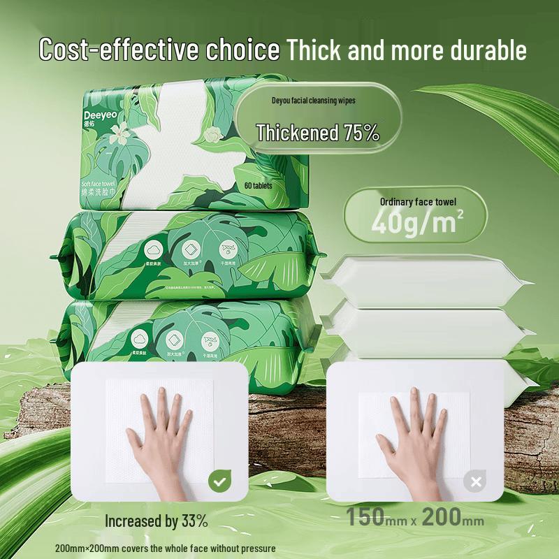 DEEYEO Thickened Disposable Facial Towel - Bird Pattern