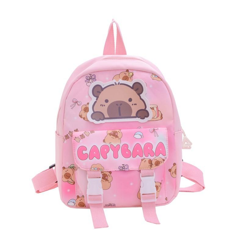 Mengqu Kapibara Boys And Girls Backpack Cute Printed Large Capacity Elementary School Bag Children'S Backpack