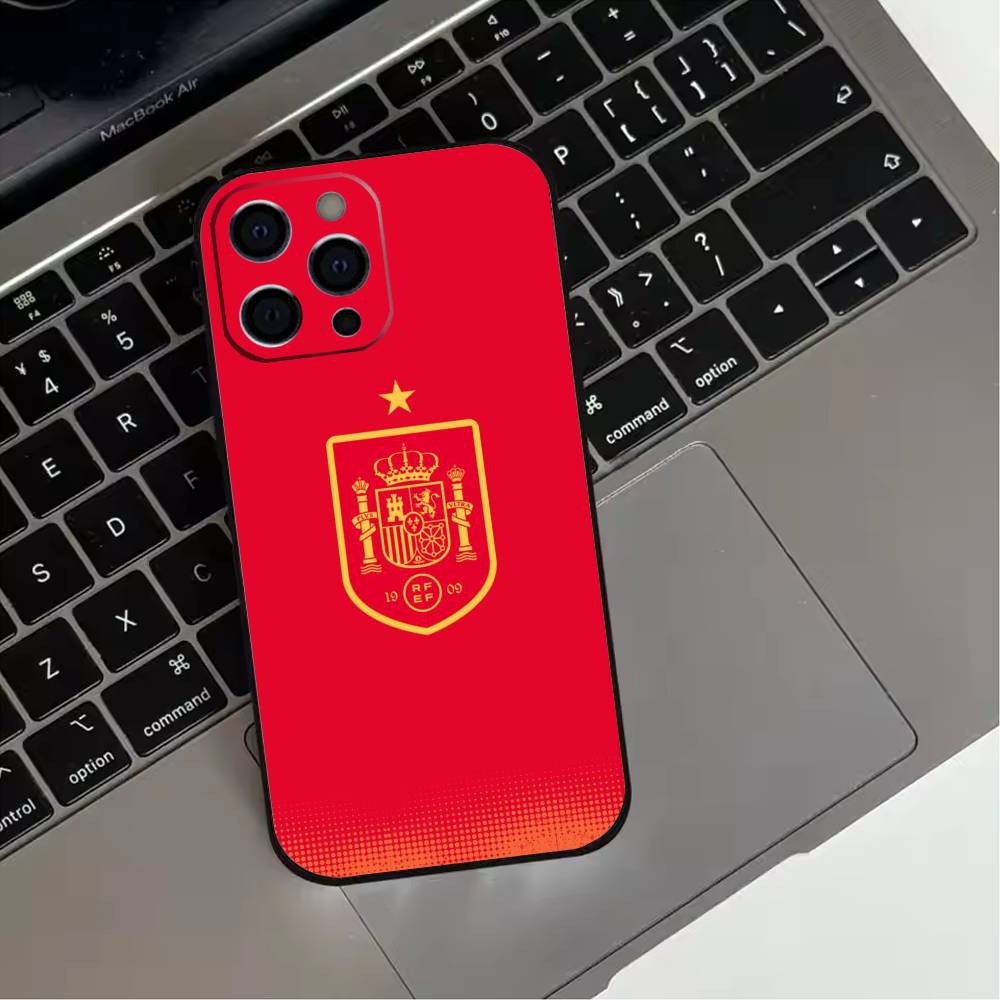 Spanish National Flag  Phone Case For iPhone 17,16,15,14,13,12,11 Plus,Pro Max,XS,Soft Silicone Black Cover