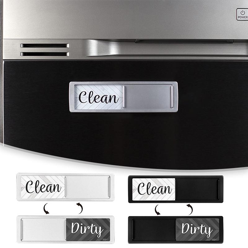 1PC Flipping Dishwasher Reminder Acrylic Memory Prompts Convenient Instructions Washing Machine Tips Clean or Dirty Kitchen