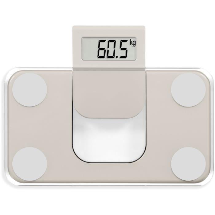 Mini elektronische personenweegschaal - LIVOO - DOM532C - Max 180 kg - LCD - Gehard glas - Automatische aan/uit - Crème