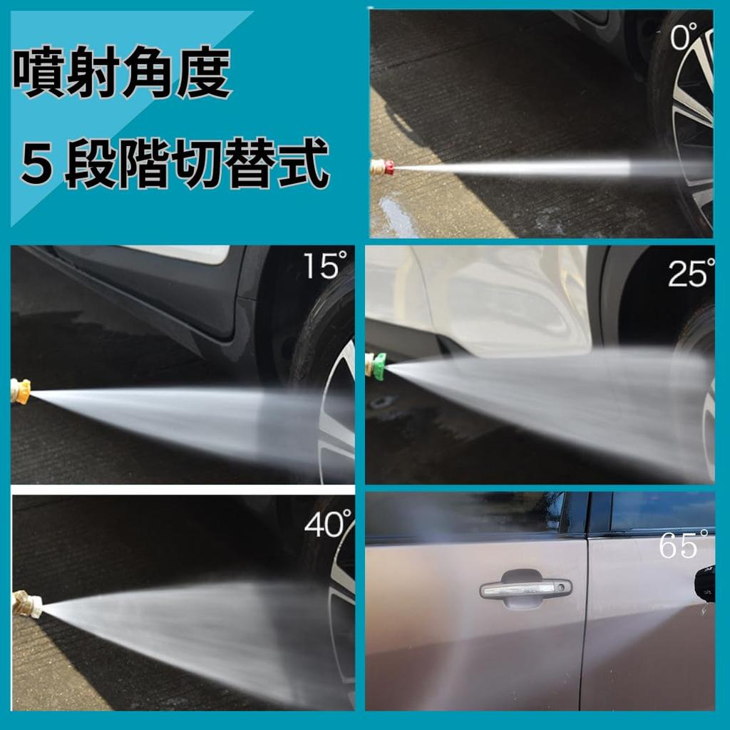 BORUBIKA Short Gun for Bosch and Kyocera High-Pressure Washers - One-Touch Hose Compatible, 5-Stage Multi-Spray (0-65°C) Adjustable.