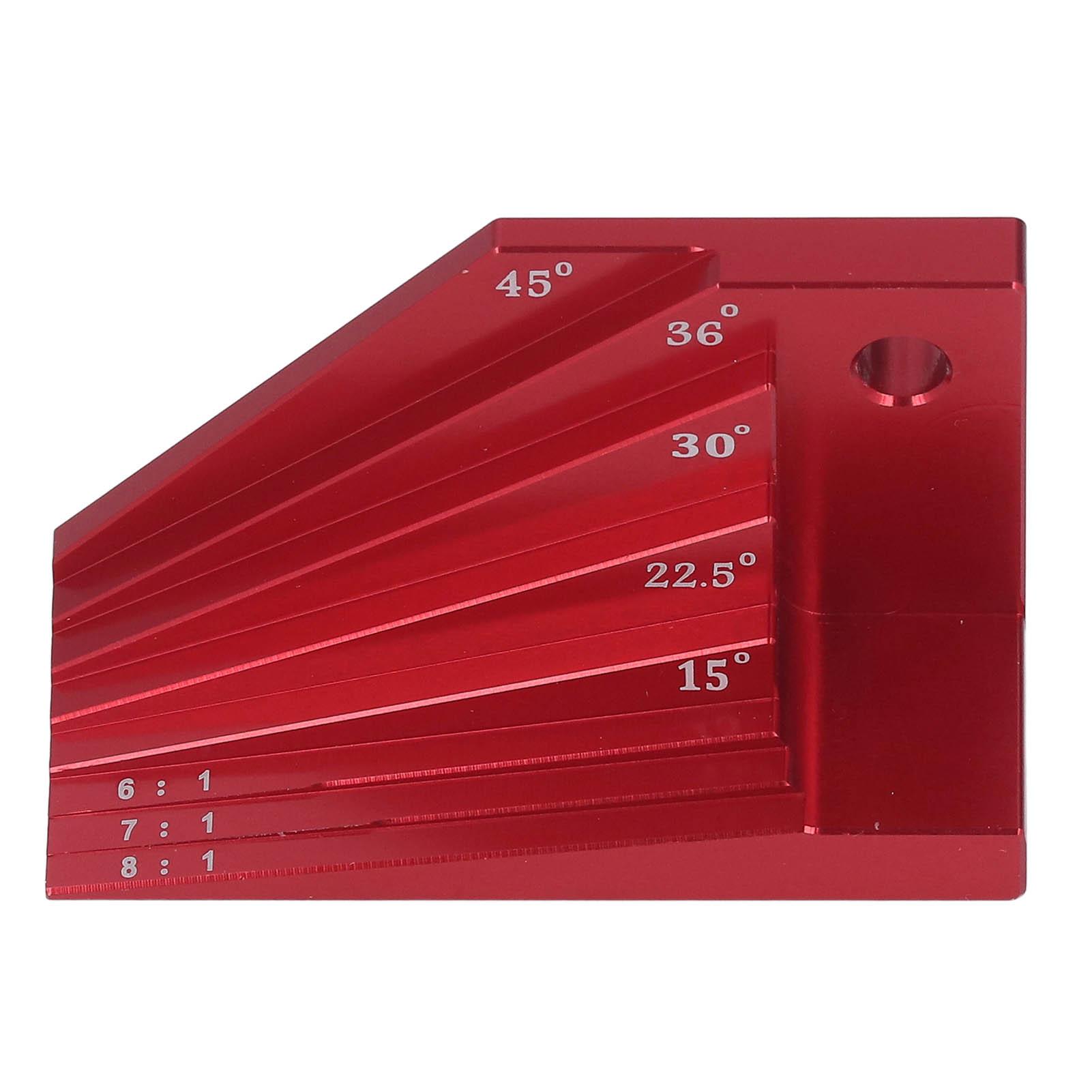 

Woodworking Multi Angle Gauge Aluminum Alloy Red High Hardness Wood Tenon Gauge for Carpenter