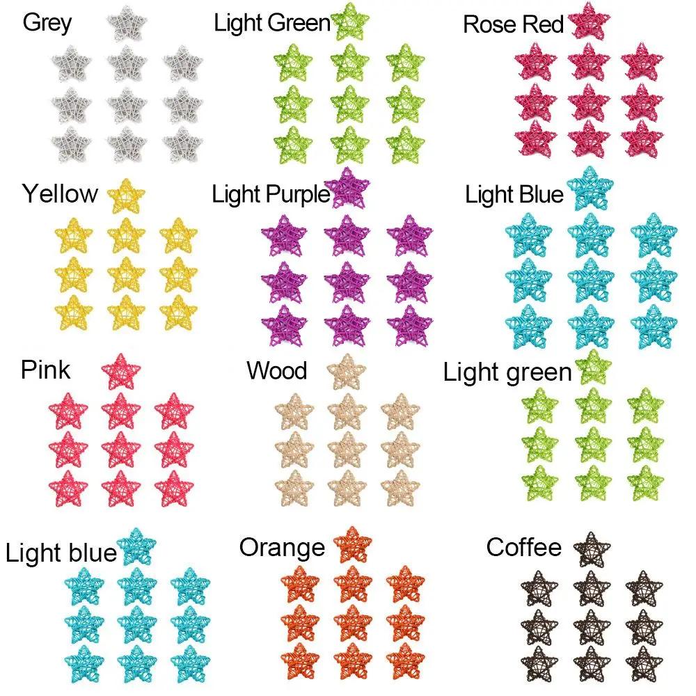 10PCS New Year Home Decor Xmas Tree Wedding Party Pentagram Shape Sepak Takraw Christmas Gift ArtifIcial Rattan Star