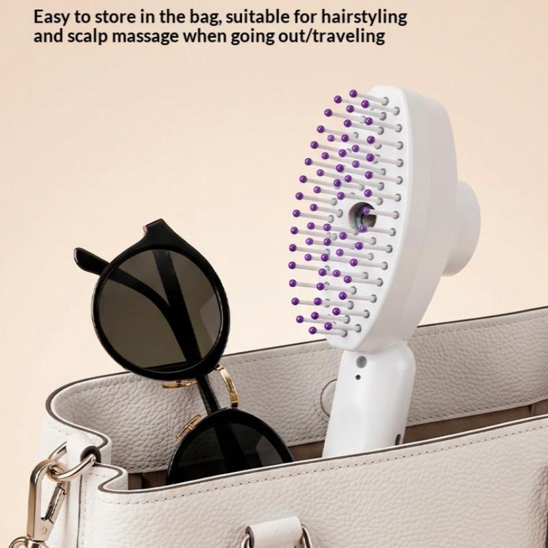 Rechargeable Electric Frizz Control Hair Brush Anti Static Steam Spray Massage Comb for Daily Hair Grooming