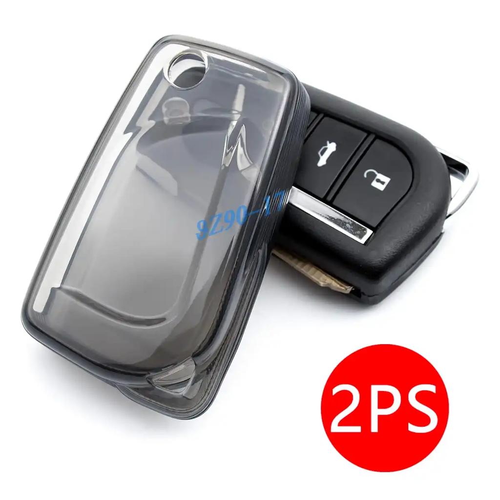 Clear Transparent Black Tpu Car Smart Key Cover Case For Toyota Chr Corolla Hatchback Sedan Rav4 Camry Le Hilux