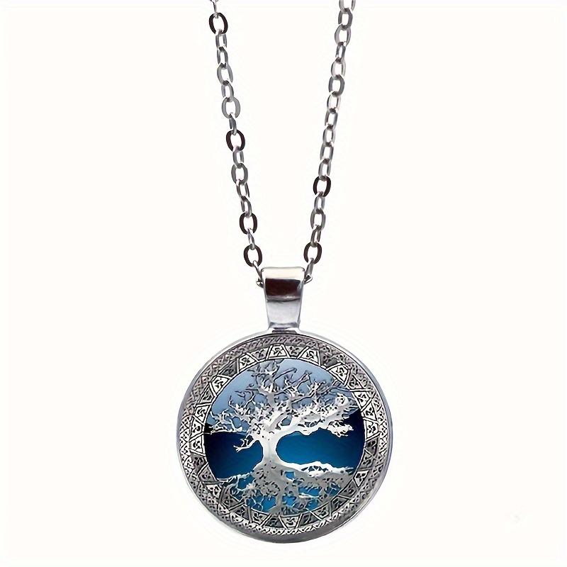 

Круглое стеклянное ожерелье с подвеской в виде синего Дерева Жизни станет прекрасным креативным подарком как для мужчин, так и для женщин.