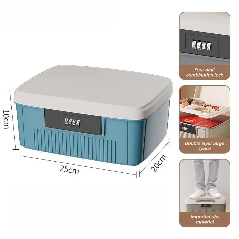 Password Storage Box Office File Storage Bins Bedroom Large Capacity Medicine Box with Lock Modern Home Storage Accessories