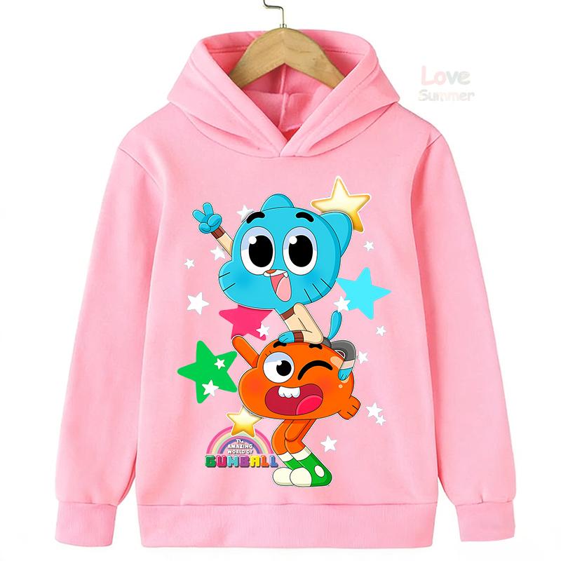 Podzimní Vtipné Dětské Mikiny The Amazing World Of Gumball Mikina s Kapucí Děti Kluci Dívky Grafická Ležérní Sportovní Mikina