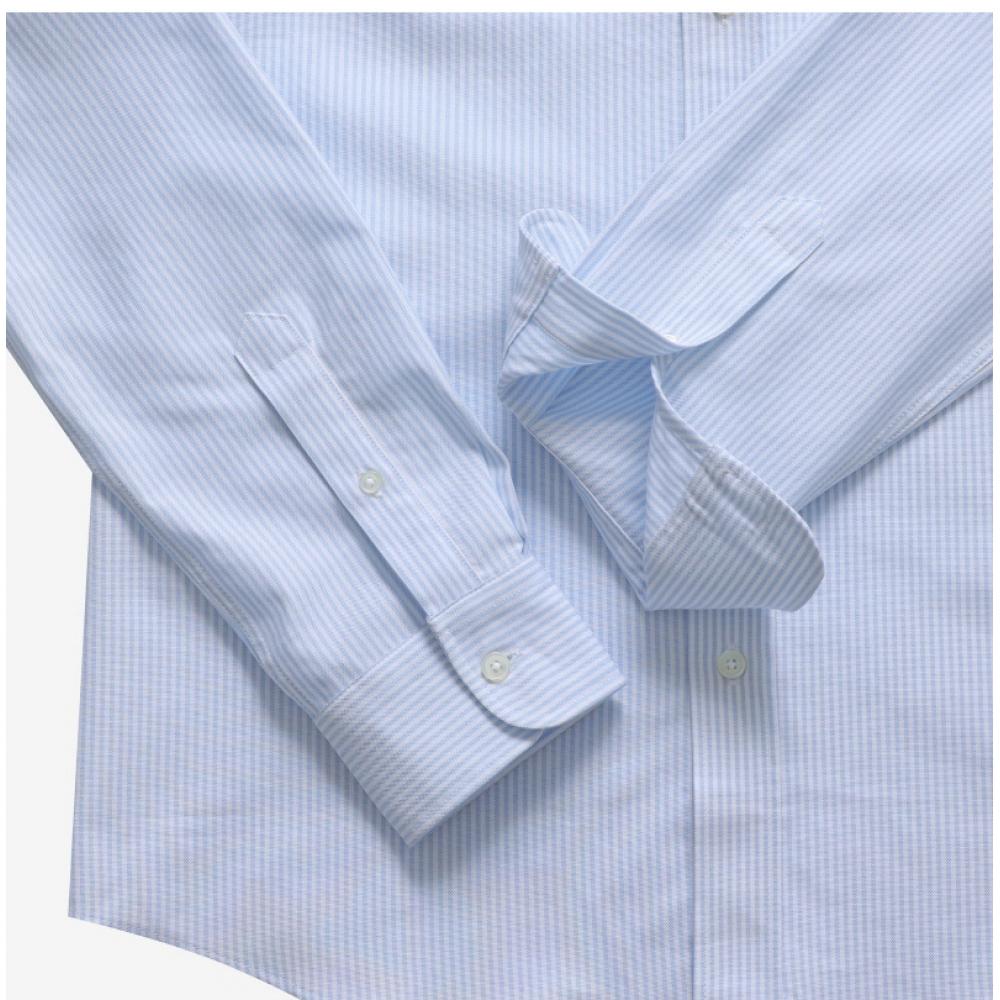Ami Ami Dequeue Small Heart Logo Stripe Oxford Shirt Bfush063 Co0087 475