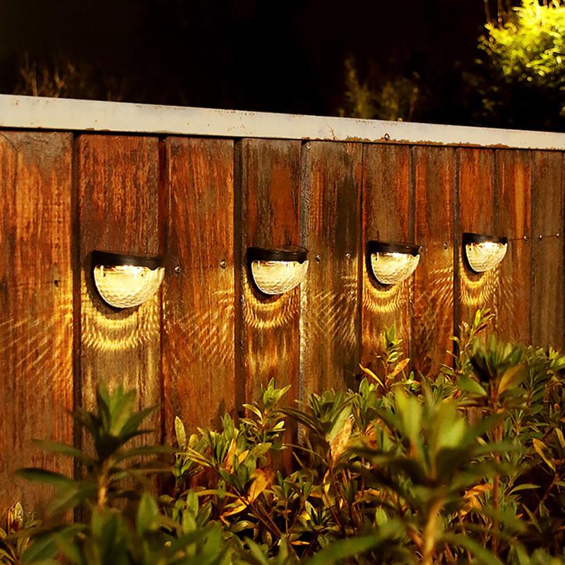 LED Solar Fence Lights Outdoor IP65 Waterproof Wall Lights Corrugated Lights for Fence Terrace Garden Path Decorative Lights