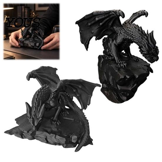 Dark Fantasy Room Ornament 3D Printed Rock Dragon Statue, Figurine, Gothic Desktop Home Decor for Bookshelf Decor, Collectible Ornament, Gift