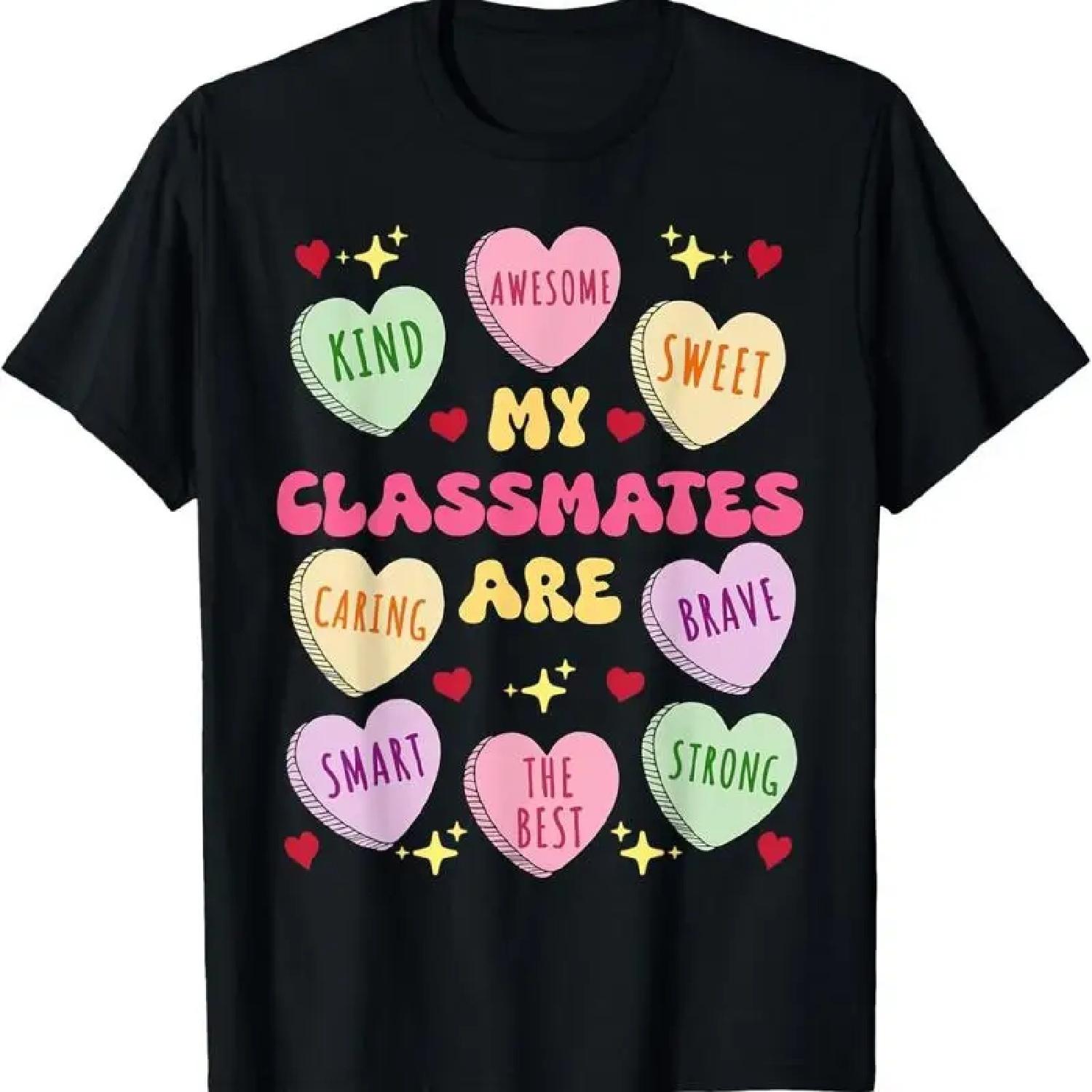 My Classmates Are Valentines Day Candy Positive Hearts Kids unisex T Shirt XXXXXL разноцветный