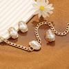 3Pcs/Set Faux Baroque Pearl Jewelry Set, Irregular Faux Pearl Necklace Stud Earrings Ring, Statement Wedding Jewelry for Women