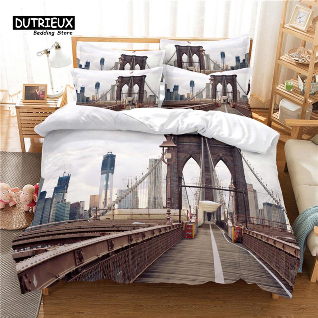 Beautiful Scenery Bedding Set, Wave 3Pcs Duvet Cover Set, Soft Comfortable Breathable Duvet Cover, For Bedroom Guest Room Decor