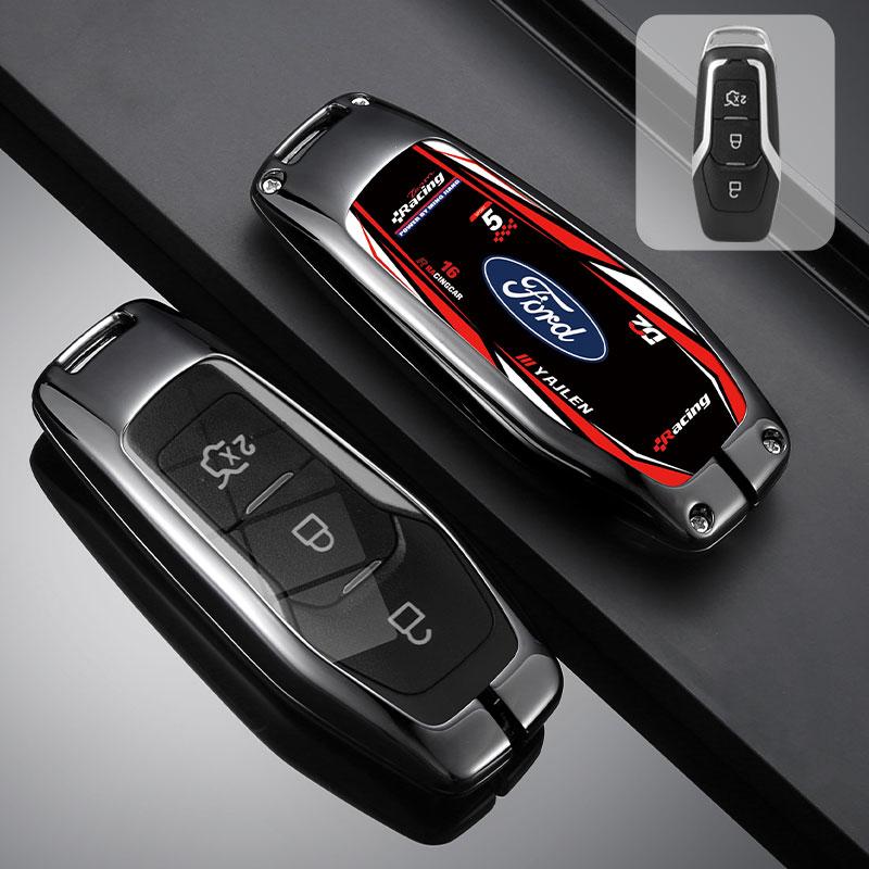 AAAMJ1 Car Key Case Cover Shell Racing Style Design Accessories For Ford Fusion Mondeo Mustang F-150 Explorer Edge 2015 2016 2017 2018