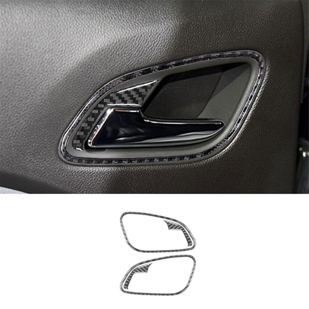 Carbon Fiber Interior Rear Door Handle Trim Cover For Colorado Canyon 2015-