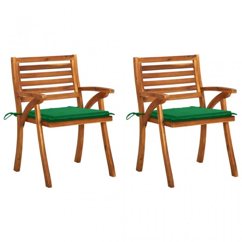 Day and Night - Day and Night Garden Dining Chairs with Cushions 2 Pcs Solid Acacia Wood