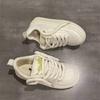 Niche design thick rope bread shoes women's 2025 new fashion chic lace-up white shoes women's casual skateboard shoes
