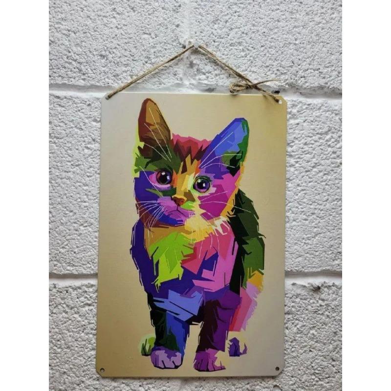 Katzen Metall Wandkunst, Haustierliebhaber Poster Schild