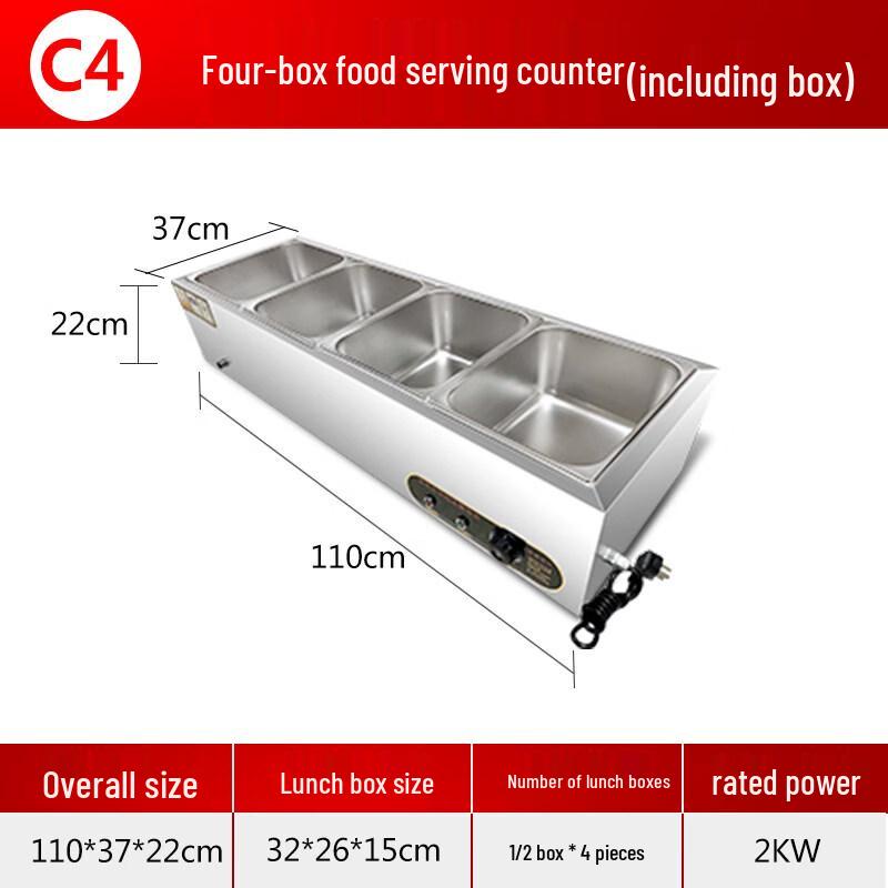 Aokewen C4 Tabletop Food Warmer with Meal Boxes