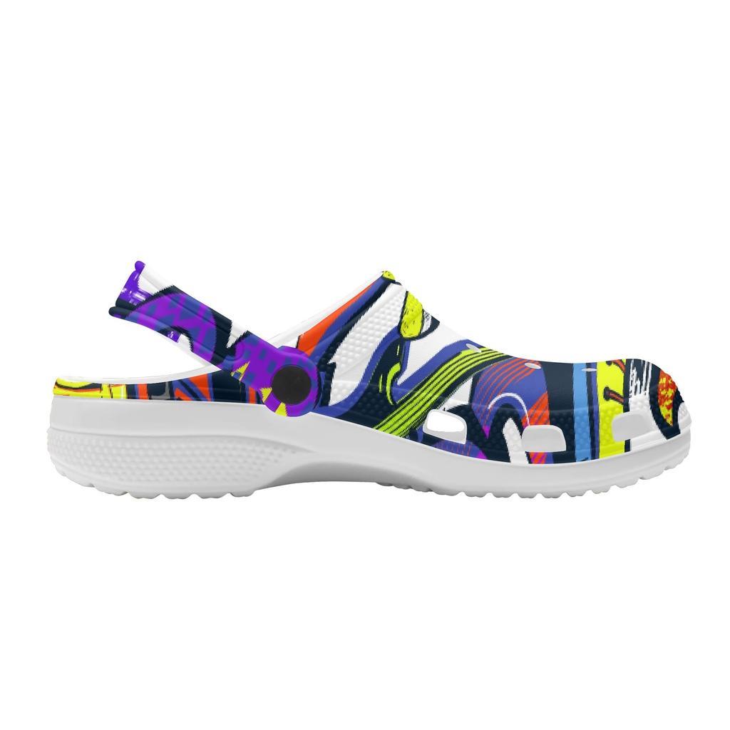 Women Men Printed EVA Clogs Lightweight Breathable Slip On Garden Beach Pool Bathroom Home Casual Sandals Indoor Outdoor Wear