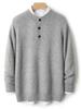 Men's Wool Henley Sweater: Thickened 100% Pure Wool, Round Neck, Half-Button, Warm Autumn/Winter Knit Pullover.