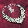 Green Copper Turquoise Handmade Gemstone Necklace, 925 Solid Sterling Silver Necklace Antique Jewelry, For Engagement Gift