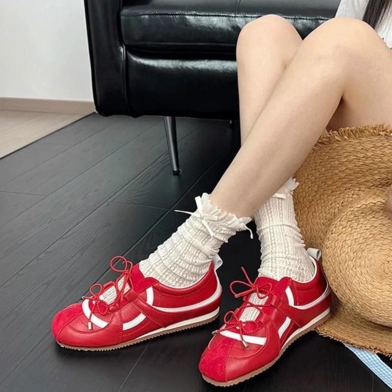Fashion Inner Height Increase 4cm Empty Shoes Women's New Ballet Mary Jane Shallow Mouth Single Shoes Lace-up Comfortable Casual Shoes