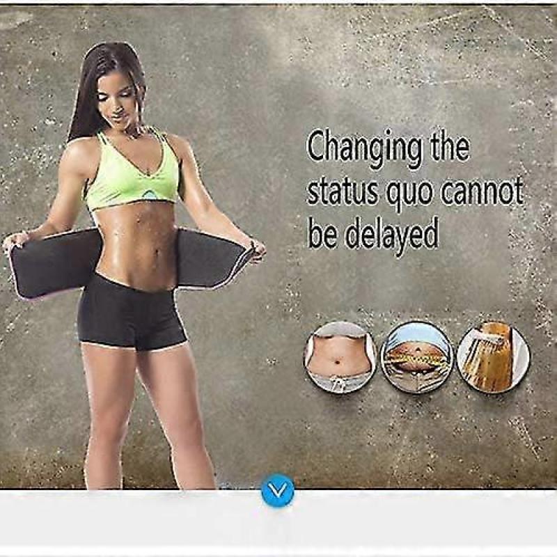 Adjustable Fitness Belt Sweat-absorbent Breathable Sports Sweat Belt Body Shaping Fat Burning Waist (yellow, S)