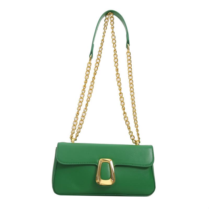 

Жіноча сумка на ланцюжку, нішева дизайнерська сумка, жіноча нова модна сумка через плече, сумка-месенджер, іноземний стиль, універсальна ПУ сумка зелений