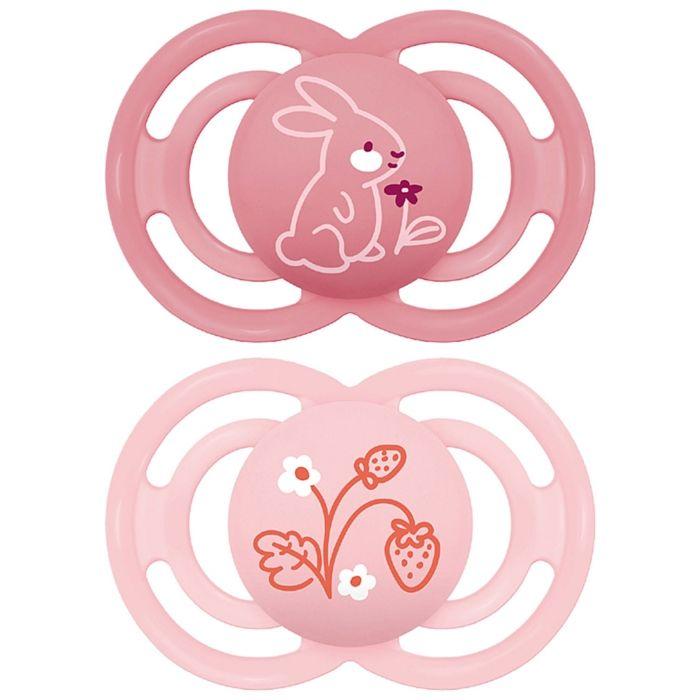 Sucettes-MAM Sucette Perfect Animaux - 18+ Mois - Silicone - X2 (Modèle : Lapin et Fraises)