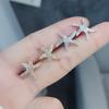 Women Starfish Shape Diamante S925 Silver Needle Zircon Earrings